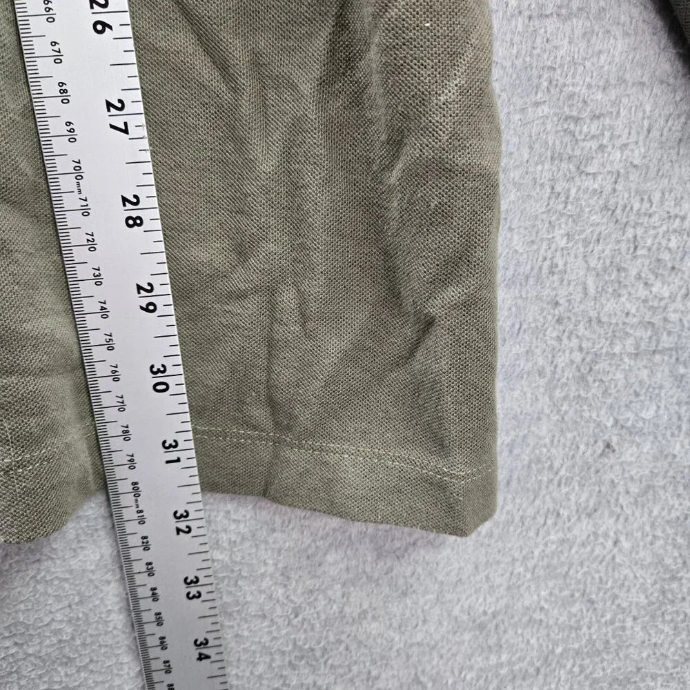 True Religion Men‎ Polo Shirt 3XL Green Logo Long Sleeve Collar